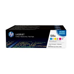 HP 125A zestaw 3 oryginalnych wkładów z tonerem LaserJet: błękitny/purpurowy/żółty