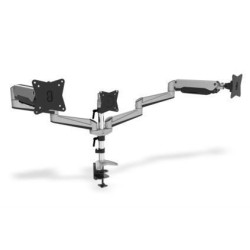 Ramię biurkowe potrójne (zacisk) 3xLCD max. 27" max. 6kg uchylno-obrotowe 360° (PIVOT)