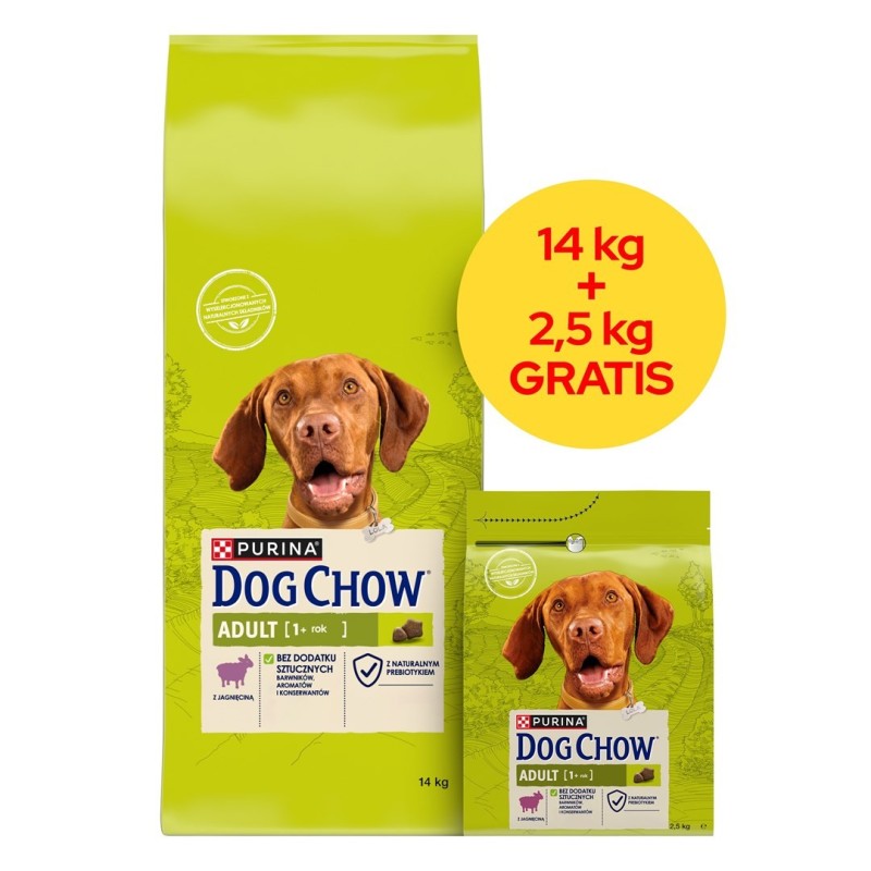 PURINA DOG CHOW ADULT Jagnięcina 14+2,5kg