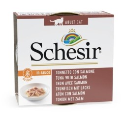 SCHESIR Adult IN SAUCE Tuńczykiem z łososiem w sosie 70g