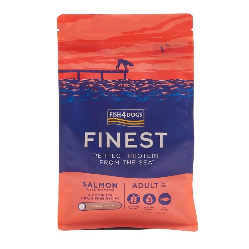 Fish4Dogs Finest z łososiem Adult (S) 1,5kg