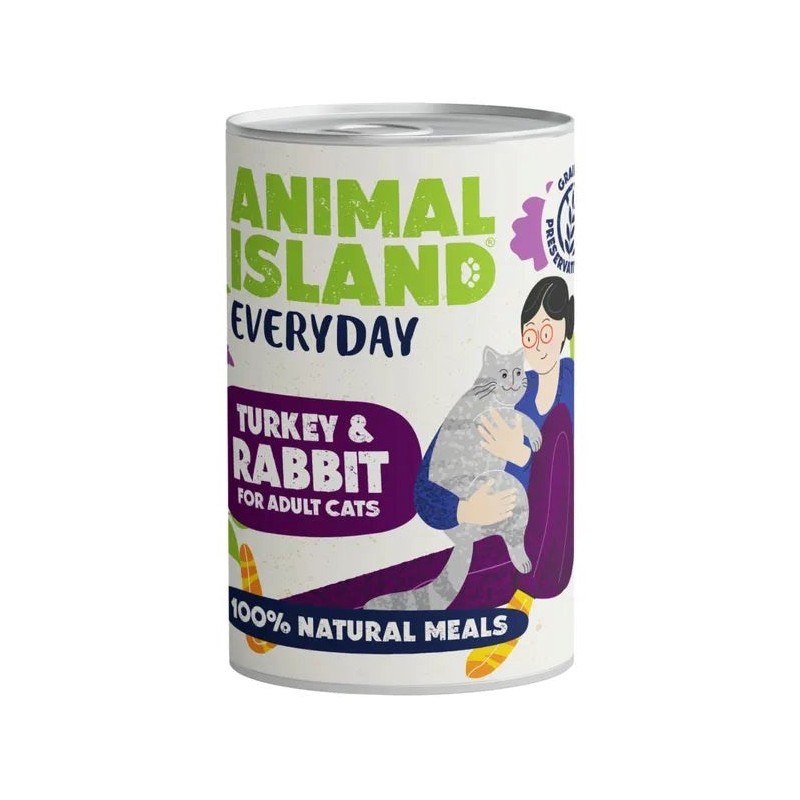 ANIMAL ISLAND Indyk i królik - Karma mokra dla kotów - 400g