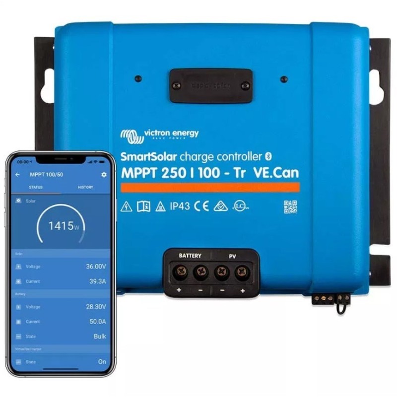 Regulator Victron Energy SmartSolar MPPT 250/100-Tr VE.Can Bluetooth Regulator Victron Energy SmartSolar MPPT 250/100-Tr VE.Can Bluetooth