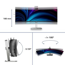 Philips 49B2U6903CH/00 monitor komputerowy 124,5 cm (49") 5120 x 1440 px Dual QHD LCD Szary