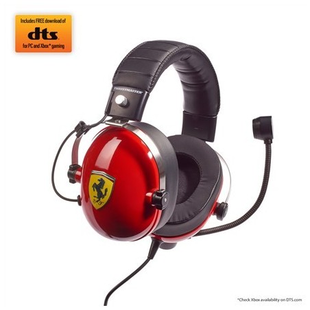 Thrustmaster | Zestaw słuchawkowy do gier | DTS T Racing Scuderia Ferrari Edition | Przewodowe | Nauszne | Czerwony/Czarny