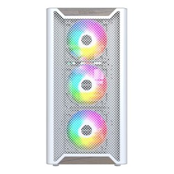 Drewniana obudowa PC Montech XR, Midi-Tower, ATX, ARGB, Szkło hartowane - biała