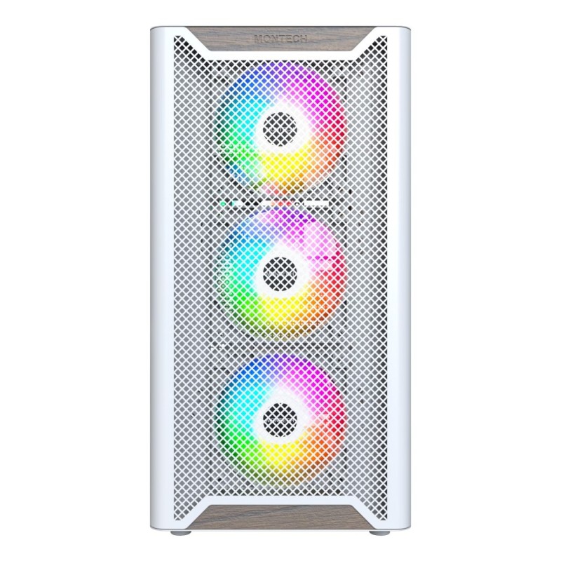 Drewniana obudowa PC Montech XR, Midi-Tower, ATX, ARGB, Szkło hartowane - biała Drewniana obudowa PC Montech XR, Midi-Tower, ATX, ARGB, Szkło hartowane - biała