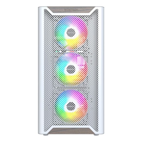 Drewniana obudowa PC Montech XR, Midi-Tower, ATX, ARGB, Szkło hartowane - biała