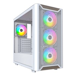 Drewniana obudowa PC Montech XR, Midi-Tower, ATX, ARGB, Szkło hartowane - biała