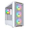 Drewniana obudowa PC Montech XR, Midi-Tower, ATX, ARGB, Szkło hartowane - biała