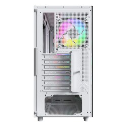 Drewniana obudowa PC Montech XR, Midi-Tower, ATX, ARGB, Szkło hartowane - biała
