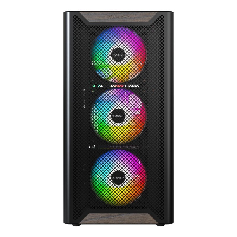Drewniana obudowa PC Montech XR, Midi-Tower, ATX, ARGB, szkło hartowane Drewniana obudowa PC Montech XR, Midi-Tower, ATX, ARGB, szkło hartowane