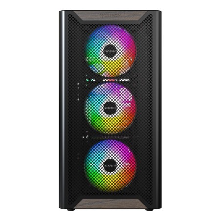 Drewniana obudowa PC Montech XR, Midi-Tower, ATX, ARGB, szkło hartowane