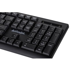 Activejet K-3803SW Klawiatura bezprzewodowa zasilanie baterią 1x 1,5V AAA czarna