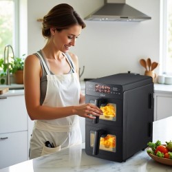 ELDOM FRYTOWNICA BEZTŁUSZCZOWA PIONOWA PODWÓJNA 9L