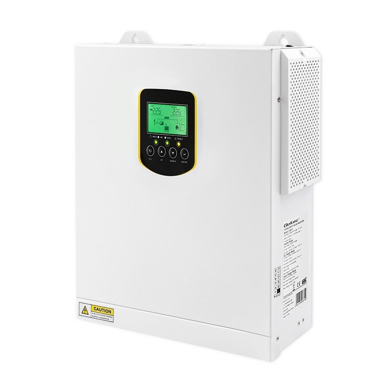 Qoltec Hybrydowy inwerter solarny Off-Grid 2.5kVA| 2.5kW | 100A | MPPT | LCD | BMS | Sinus