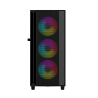 GEMBIRD OBUDOWA FORNAX 4000 MIDI-TOWER (2X USB 3.0, 1X USB 2.0, HD AUDIO, SZKLANY PANEL BOCZNY, PODŚWIETLENIE ARGB) CZARNA