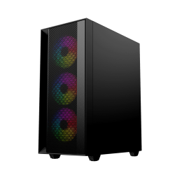 GEMBIRD OBUDOWA FORNAX 4000 MIDI-TOWER (2X USB 3.0, 1X USB 2.0, HD AUDIO, SZKLANY PANEL BOCZNY, PODŚWIETLENIE ARGB) CZARNA