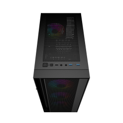 GEMBIRD OBUDOWA FORNAX 4000 MIDI-TOWER (2X USB 3.0, 1X USB 2.0, HD AUDIO, SZKLANY PANEL BOCZNY, PODŚWIETLENIE ARGB) CZARNA