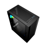 GEMBIRD OBUDOWA FORNAX 4000 MIDI-TOWER (2X USB 3.0, 1X USB 2.0, HD AUDIO, SZKLANY PANEL BOCZNY, PODŚWIETLENIE ARGB) CZARNA