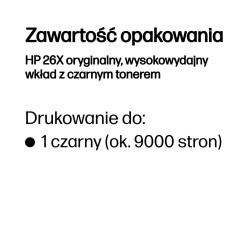 Toner HP czarny HP 26X, HP26X CF226X, 9000 str.