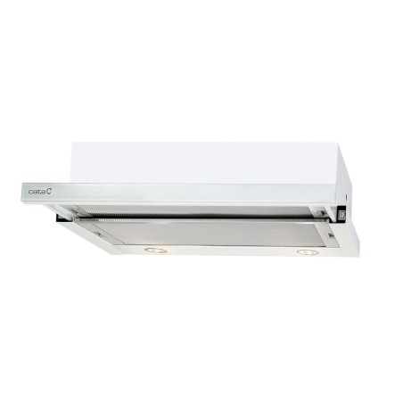 Okap CATA TF 2003 600 GWH Telescopic, klasa C, szer. 60 cm, 390 m3/h, sterowanie mechaniczne, LED, biały szkło