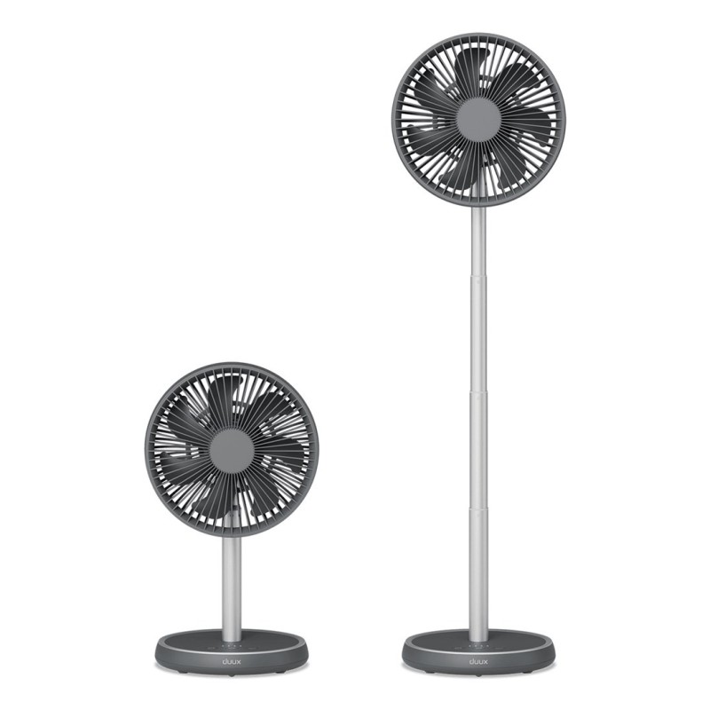 Wentylator Duux | Rize Flex | Wentylator stojący | Szary | Średnica 21 cm | Liczba biegów 4 | Oscylacja | 10 W
