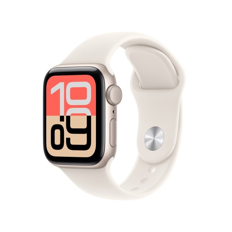 Apple Watch SE 3 GPS 40 mm, aluminiowa obudowa w kolorze Starlight z paskiem Starlight Sport Band – S/M