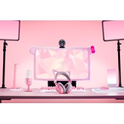 Zestaw słuchawkowy Razer Kraken Kitty V3 Pro Sieć bezprzewodowa/przewodowa Nauszne Bezprzewodowy Kwarc