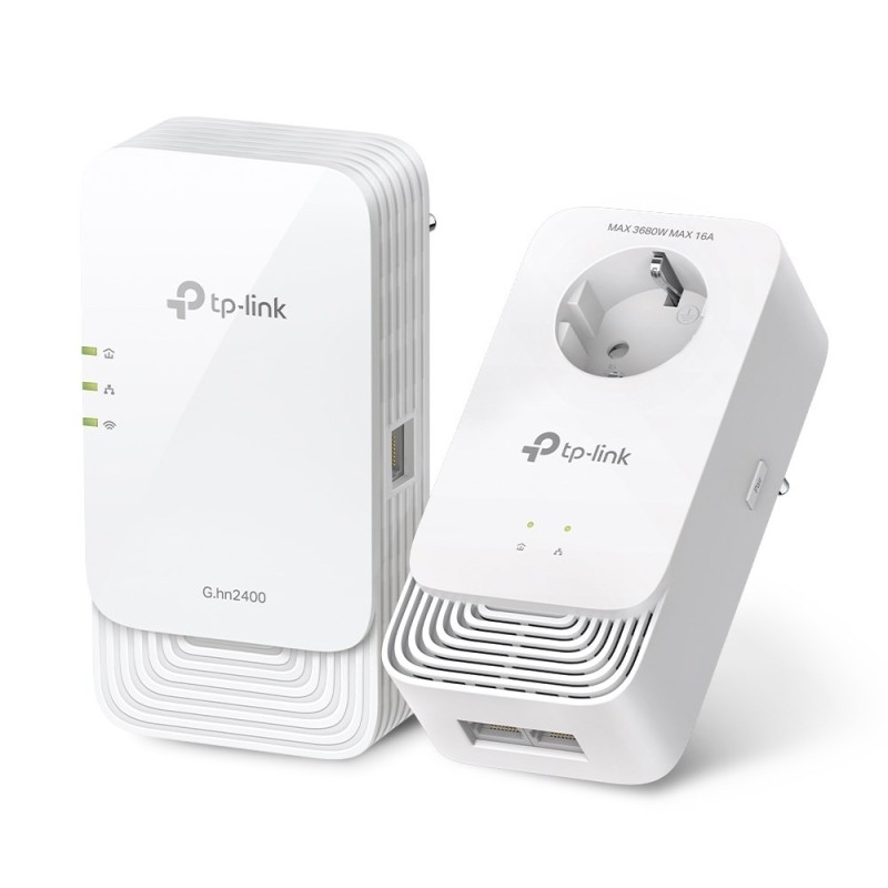 Zestaw TP-LINK G.hn2400 Powerline AX1800 Wi-Fi 6 | PGW2440 ZESTAW | 1428 Mbit/s | 802.11ax Zestaw TP-LINK G.hn2400 Powerline AX1800 Wi-Fi 6 | PGW2440 ZESTAW | 1428 Mbit/s | 802.11ax