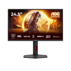Monitor AOC Q25G4SR, 24,5 cali, IPS, Złącze QHD, 16:9, 300 Hz, 1 ms, 2560 x 1440 pikseli, 400 cd/m2, Ilość portów HDMI: 2,
