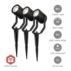 Lampa zewnętrzna Nedis ZBLOS10RGBW3 Smartlife RGB Zigbee 3.0 3W 3-pack