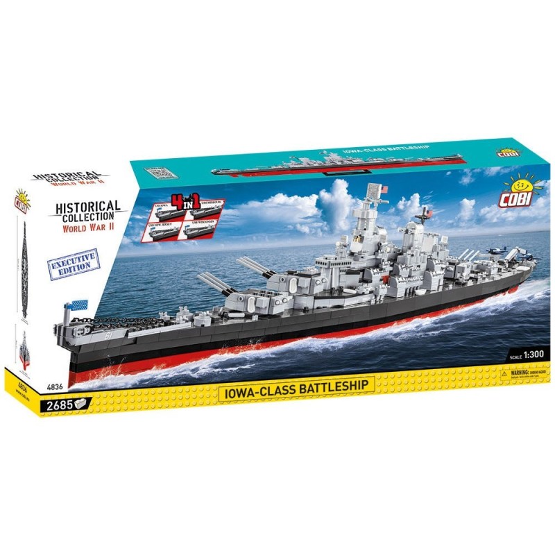 COBI 4836 Historical Collection WWII Amerykański pancernik IOWA-CLASS 4w1 EX.ED.