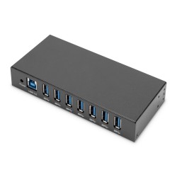 Hub/Koncentrator przemysłowy 7-portowy USB 3.0 SuperSpeed aktywny metalowa konstrukcja szyna DIN