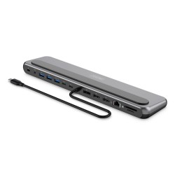 Stacja dokująca USB-C 12 portowa, max. 8K/30Hz z HDR, HDMI, DP, max. 3 monitory (MST), USB-C 3.2 Gen2, Gigabit Ethernet,