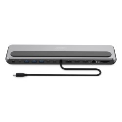 Stacja dokująca USB-C 12 portowa, max. 8K/30Hz z HDR, HDMI, DP, max. 3 monitory (MST), USB-C 3.2 Gen2, Gigabit Ethernet,