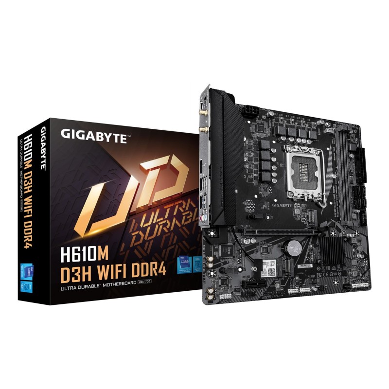 Płyta główna Gigabyte H610M D3H WIFI DDR4 | Rodzina procesorów Intel | Gniazdo procesora LGA1700 | Obsługiwane interfejsy dysków