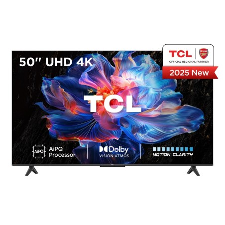 Telewizor TCL LED 4K, 50V6C, 50, Smart TV, Telewizja Google TV, UHD, Czarny