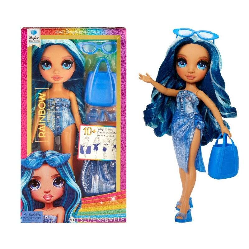 Rainbow High Swim & Style Fashion Doll- Skyler (Blue)