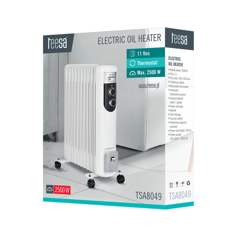 TEESA GRZEJNIK OLEJOWY 2500W (11 ŻEBEREK) TEESA GRZEJNIK OLEJOWY 2500W (11 ŻEBEREK)