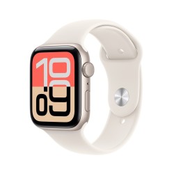 Apple Watch SE 3 GPS 44 mm, aluminiowa koperta w kolorze Starlight z paskiem Starlight Sport Band – rozmiar M/L