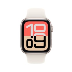 Apple Watch SE 3 GPS 44 mm, aluminiowa koperta w kolorze Starlight z paskiem Starlight Sport Band – rozmiar M/L