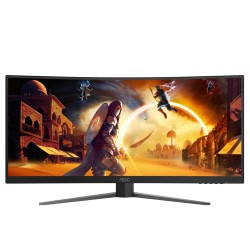Monitor AOC CU34G4 34" Szybkie VA UWQHD 21:9 180 Hz 1 ms 3440 x 1440 pikseli 300 cd/m2 Ilość portów HDMI: 2 Czarny