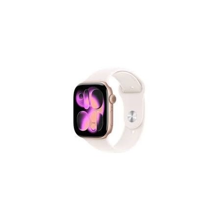 Apple Watch Series 11 GPS 46mm Rose Gold Aluminium Case with Light Blush Sport Band - S/M