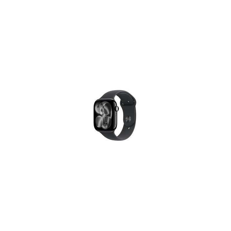 Apple Watch Series 11 GPS 46mm Jet Black Aluminium z czarnym paskiem Sport S/M