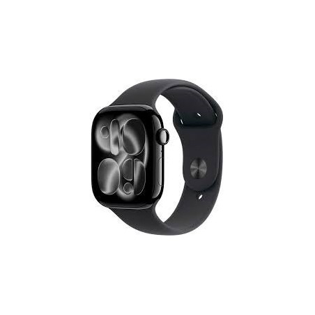 Apple Watch Series 11 GPS 46mm Jet Black Aluminium Case with Black Sport Band - M/L