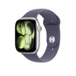 Apple Watch Series 11 GPS 42mm Silver Aluminium Case with Purple Fog Sport Band - S/M