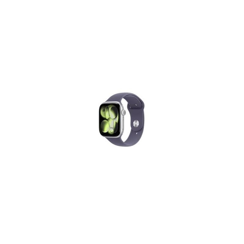 Apple Watch Series 11 GPS 42mm Silver Aluminium Case with Purple Fog Sport Band - S/M