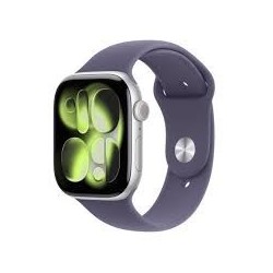 Apple Watch Series 11 GPS 46mm Silver Aluminium Case with Purple Fog Sport Band - M/L
