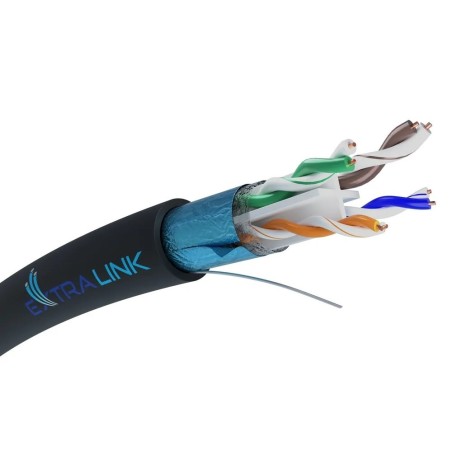 Extralink Kabel sieciowy skrętka CAT6 FTP (F/UTP) V2 Zewnętrzny 305M